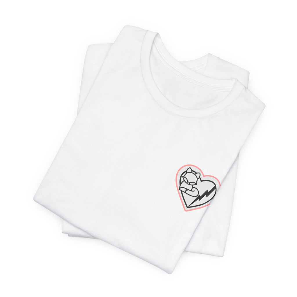 Retro Polaroid Graphic Tee — Heart Lips Back Print
