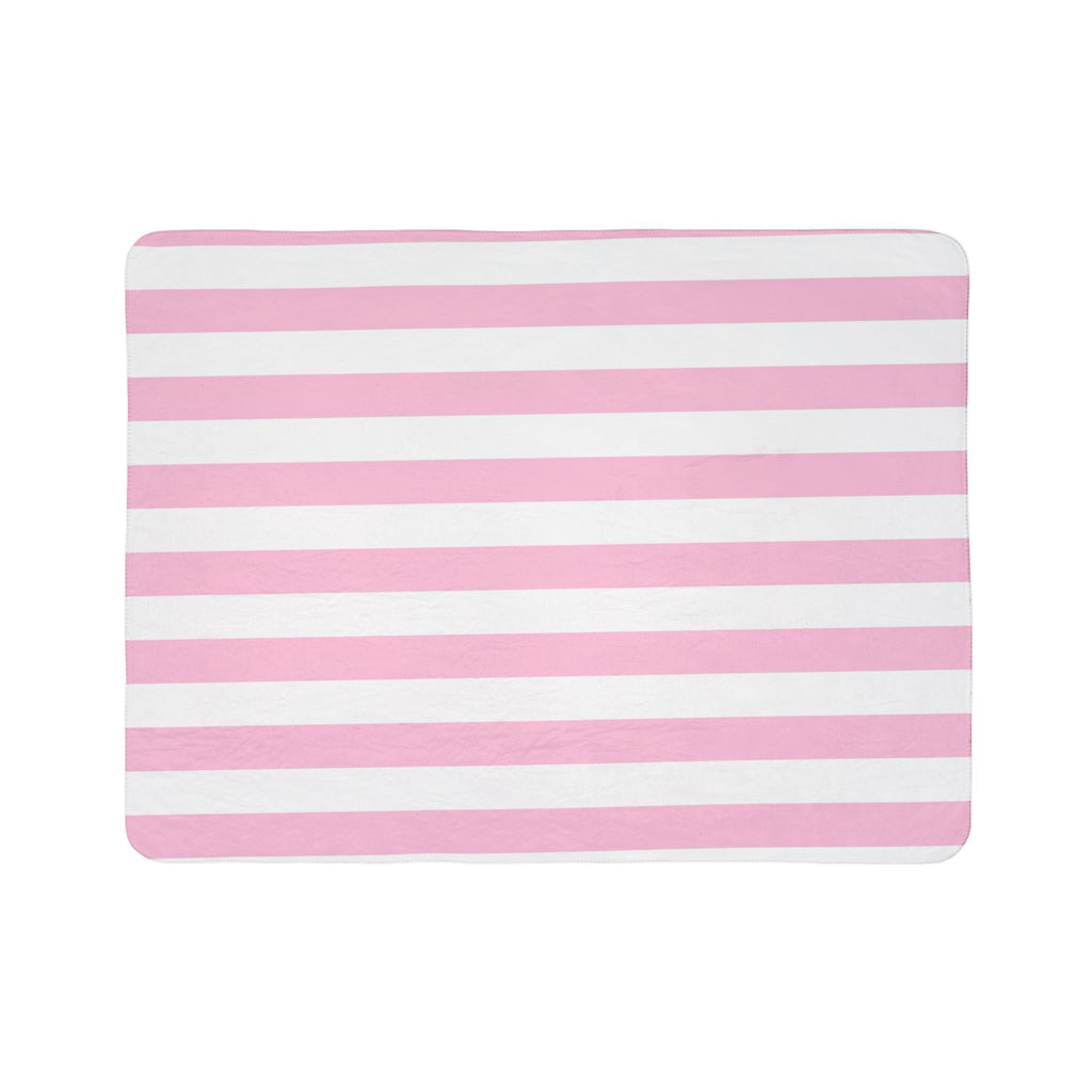Pink Stripe Fleece Sherpa Blanket
