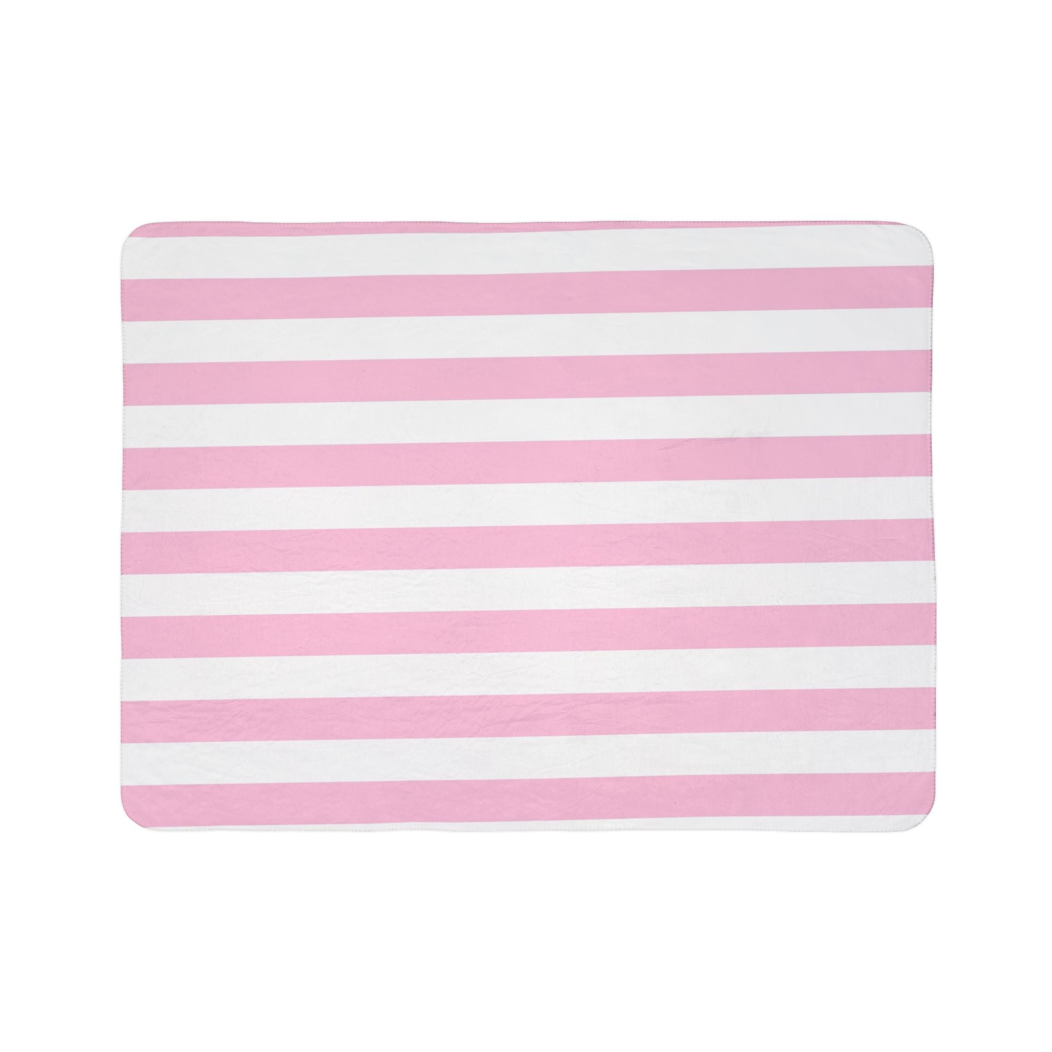 Pink Stripe Fleece Sherpa Blanket