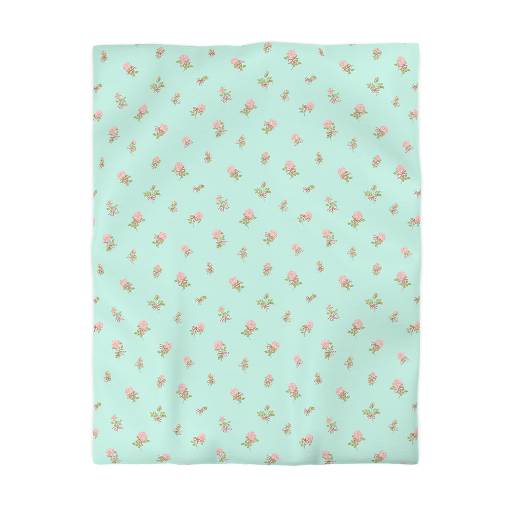 Floral Mint Duvet Cover