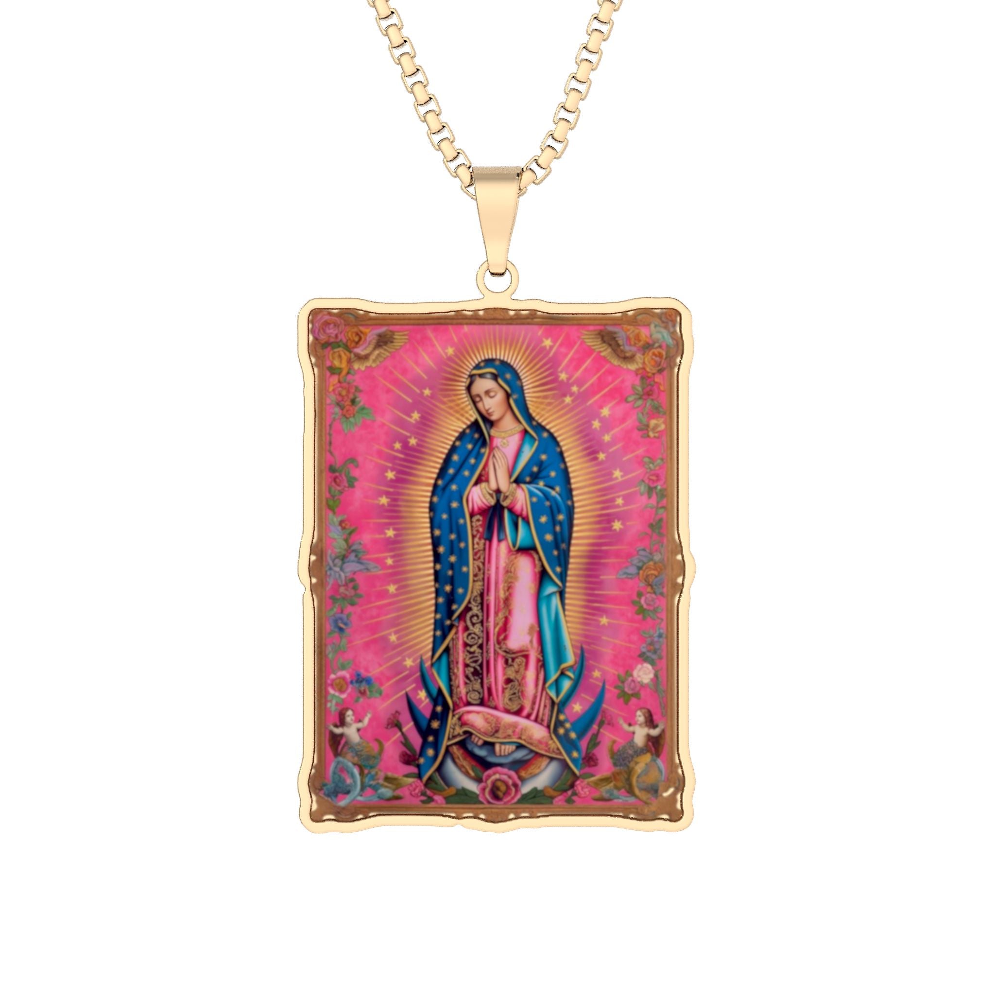 Virgin of Guadalupe Gold Necklace