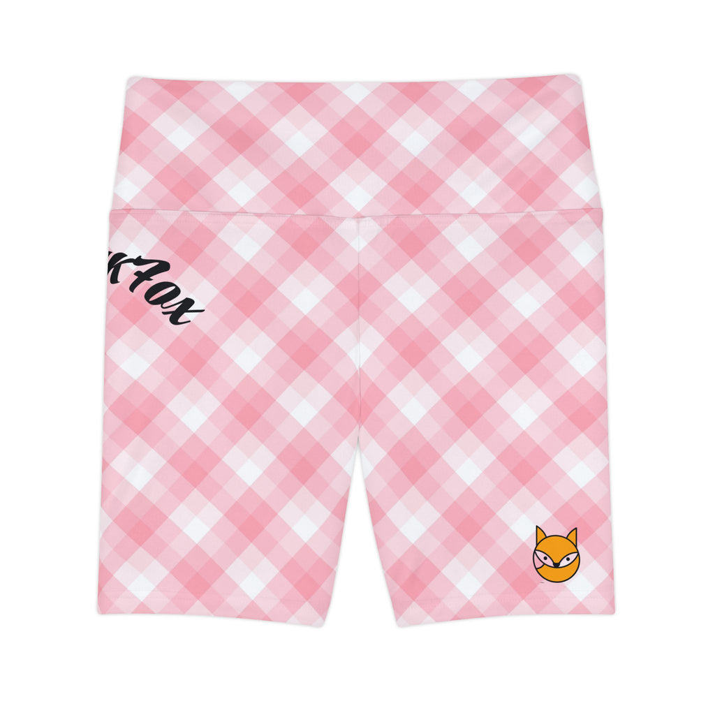 Heartbreaker Pink Plaid Women's Workout Shorts