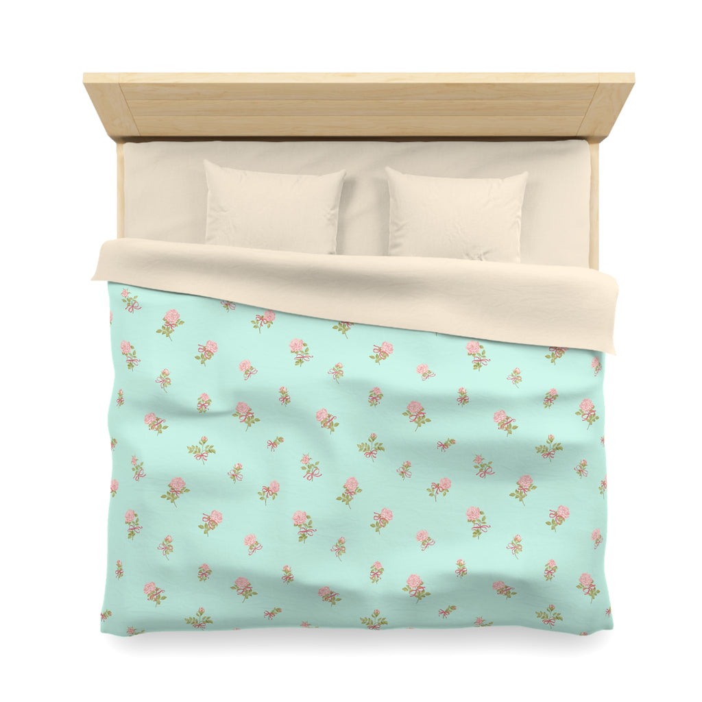 Floral Mint Duvet Cover