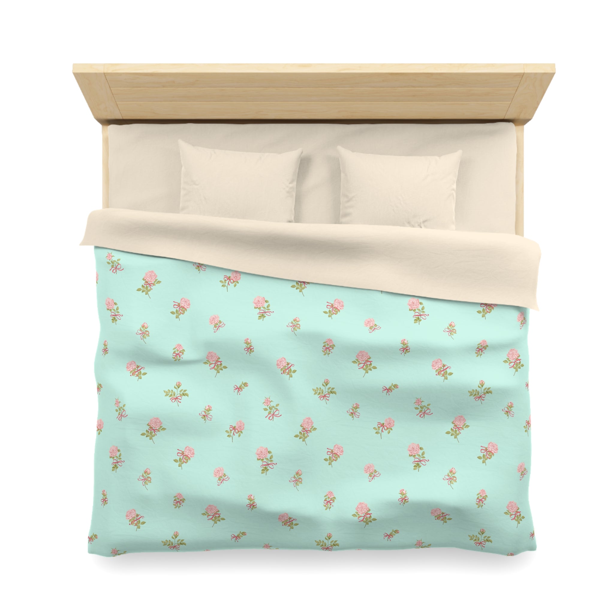 Floral Mint Duvet Cover