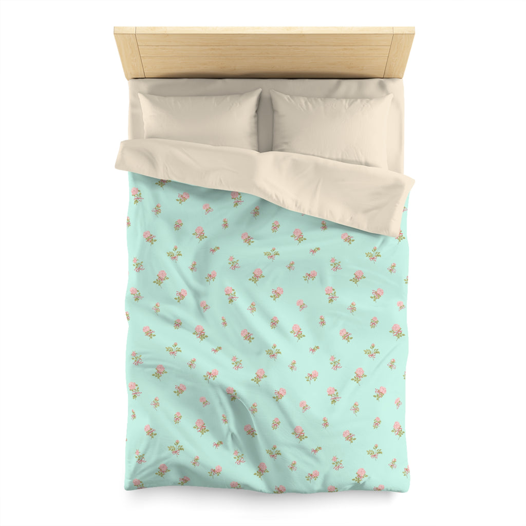 Floral Mint Duvet Cover