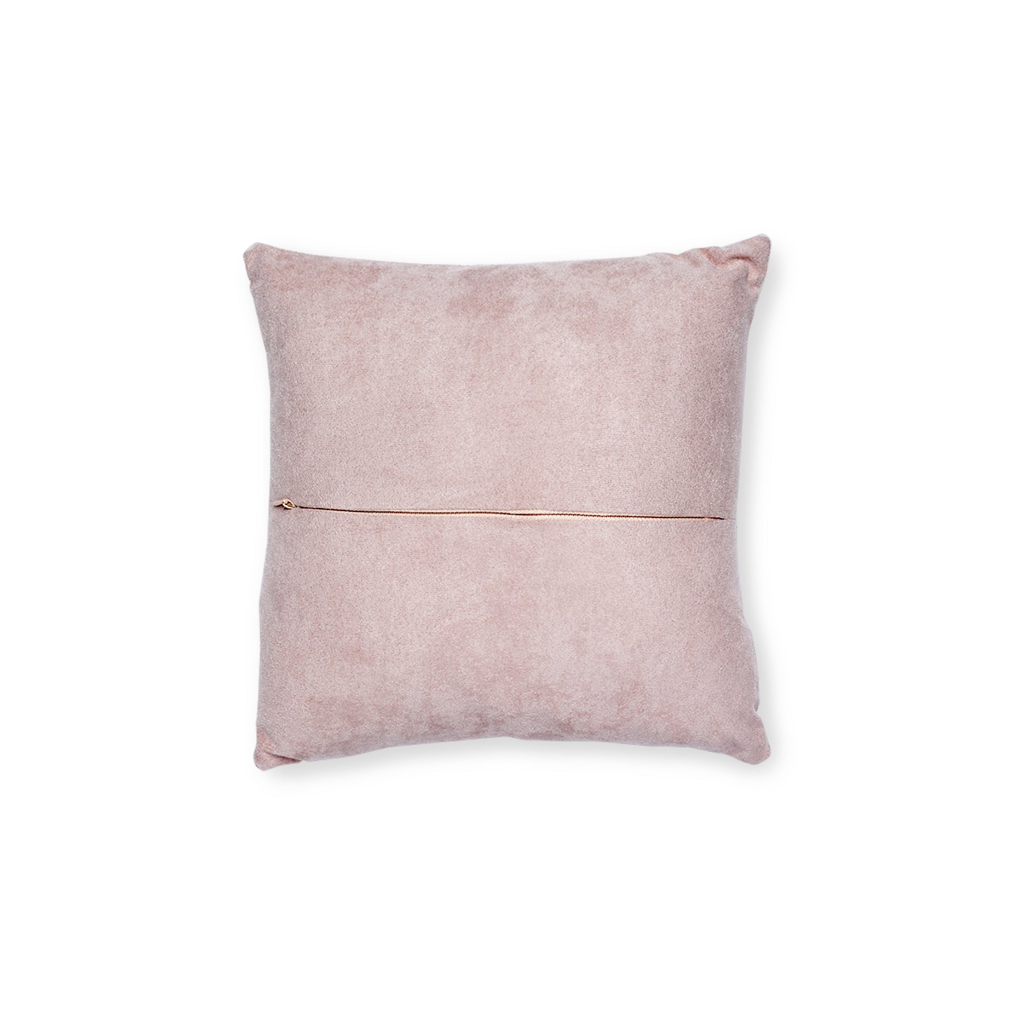Pink Gingham Square Pillow — Soft Blush Decorative Throw Pillow