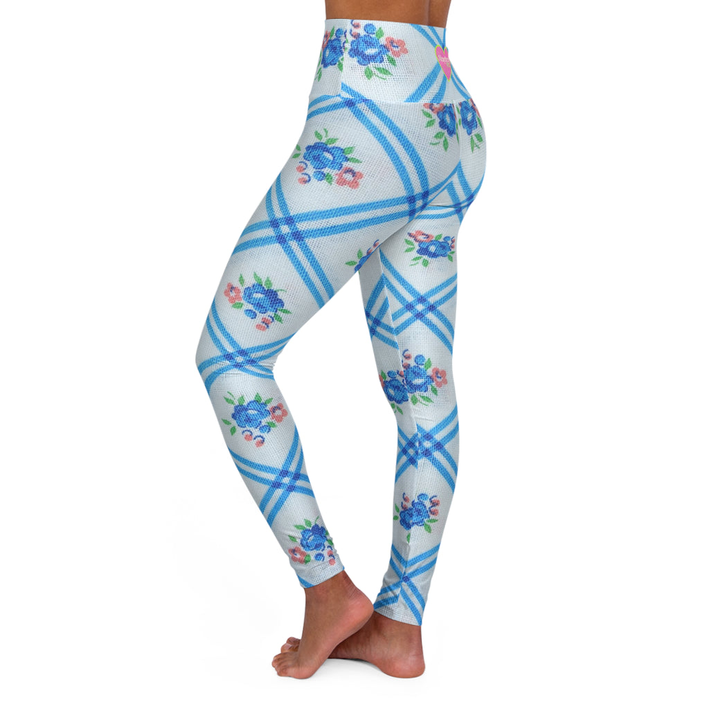Vintage Rose High-Waist Yoga Leggings