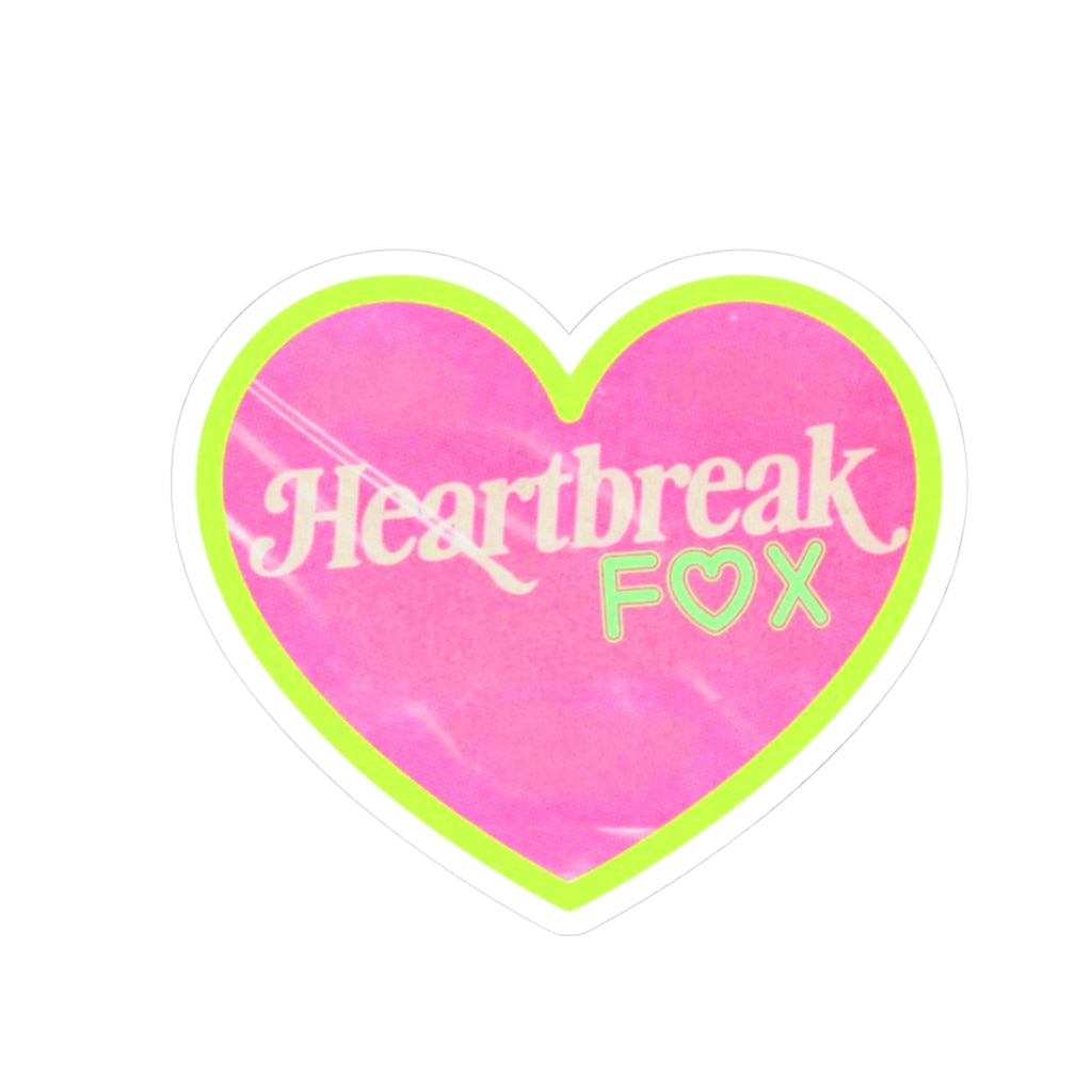 Heartbreak Fox Pink Heart Kiss-Cut Sticker