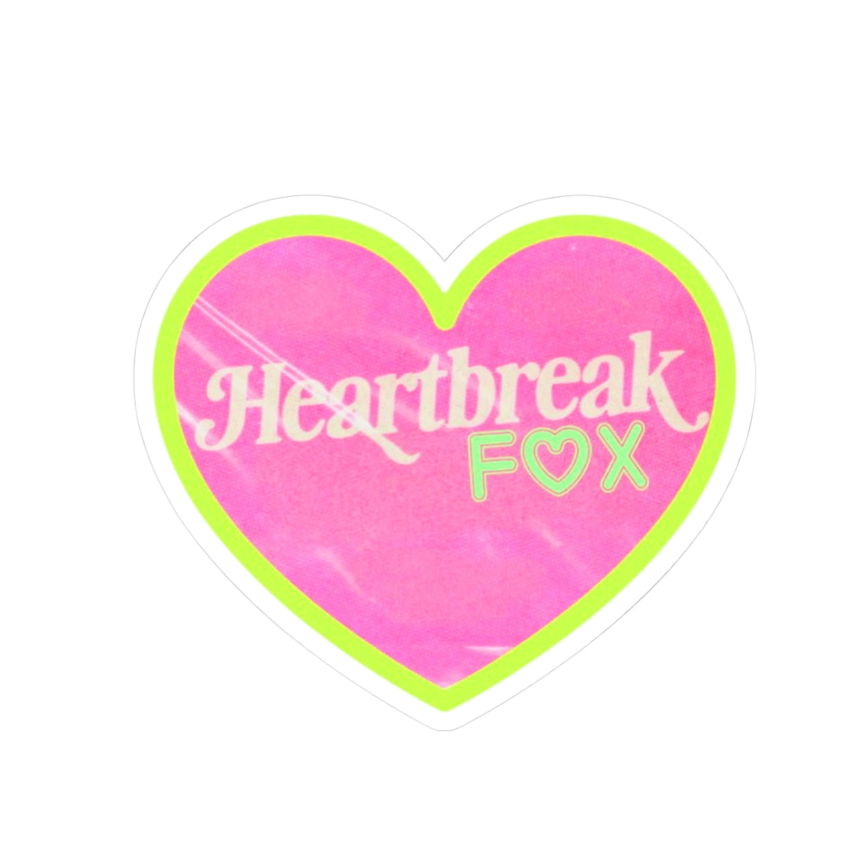 Heartbreak Fox Pink Heart Kiss-Cut Sticker