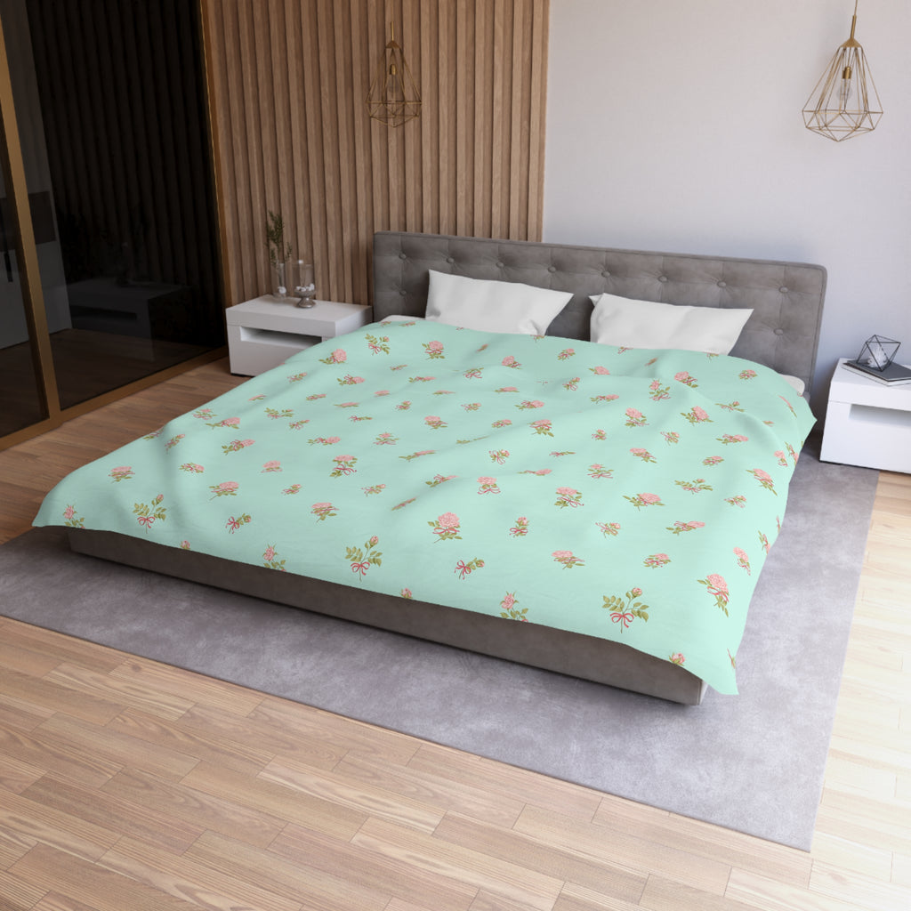 Floral Mint Duvet Cover