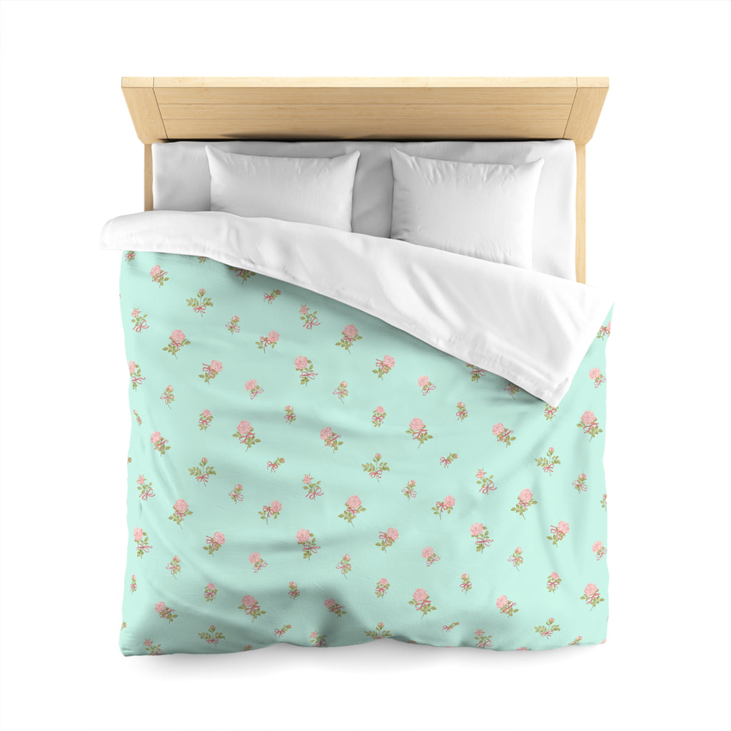 Floral Mint Duvet Cover