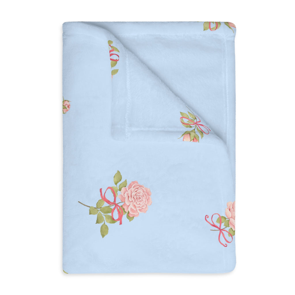 Floral Rose Toss Microfiber Blanket