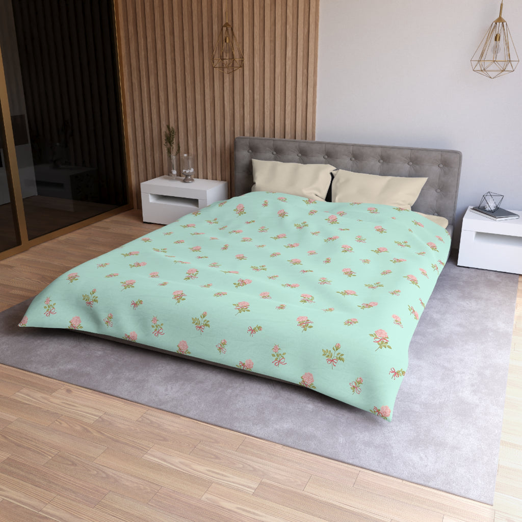 Floral Mint Duvet Cover