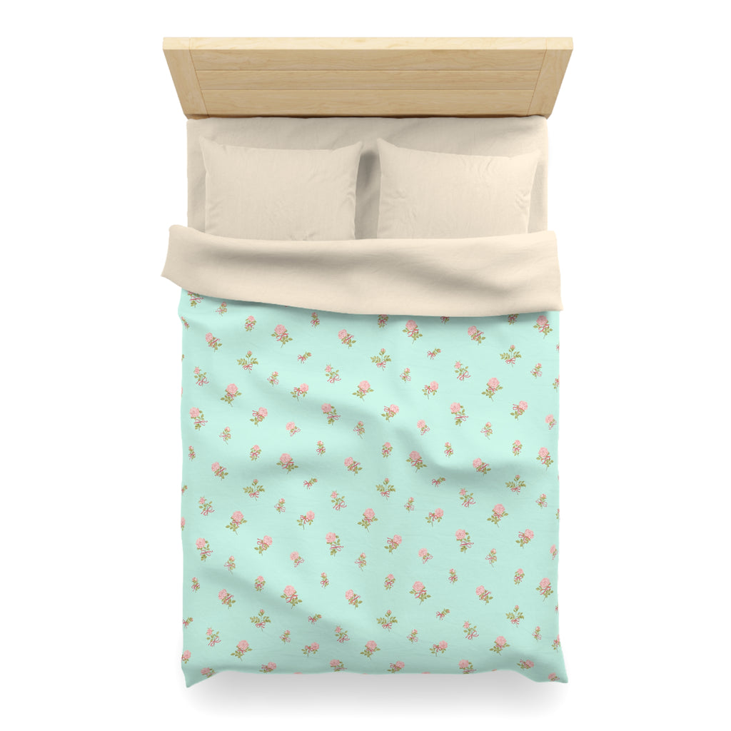 Floral Mint Duvet Cover