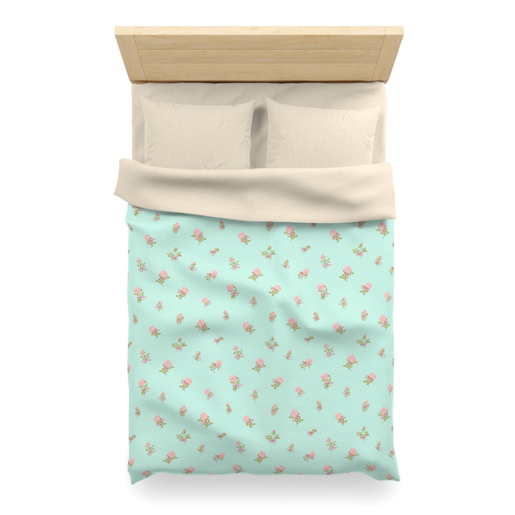Floral Mint Duvet Cover