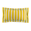 Yellow Striped Microfiber Pillow Sham — Coastal Summer Bedroom Accent