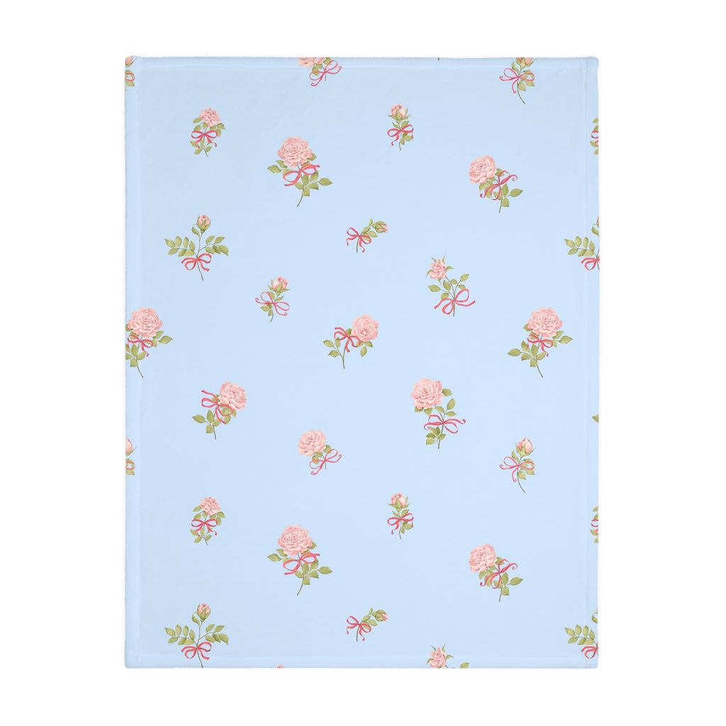 Floral Rose Toss Microfiber Blanket