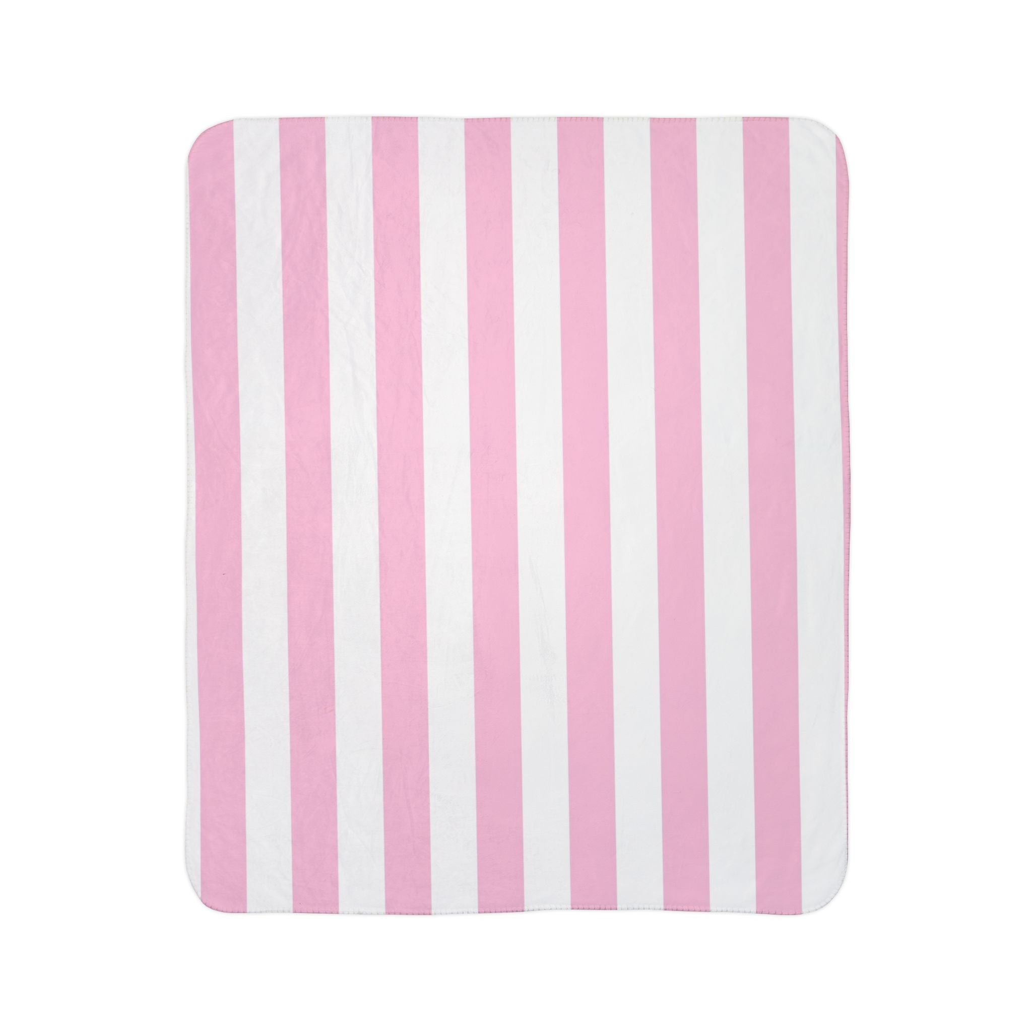 Pink Stripe Fleece Sherpa Blanket