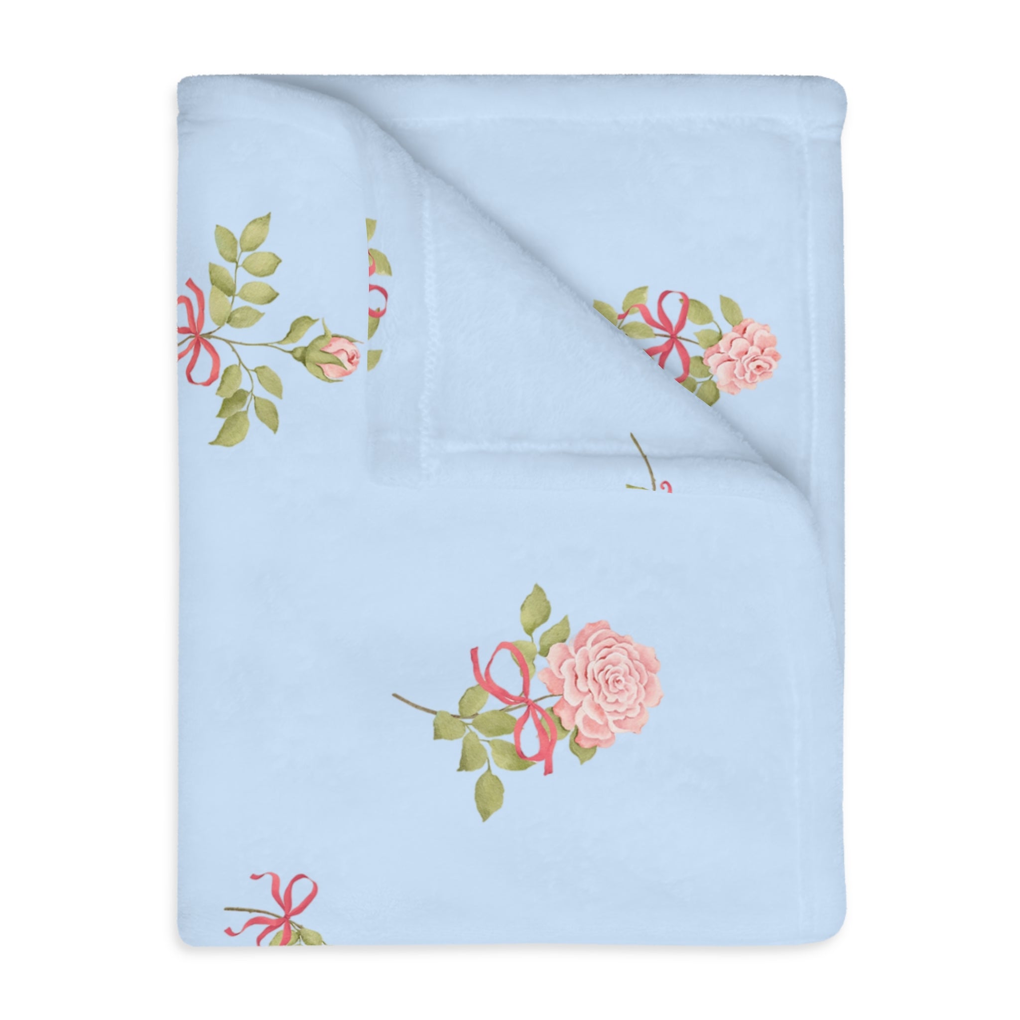 Floral Rose Toss Microfiber Blanket