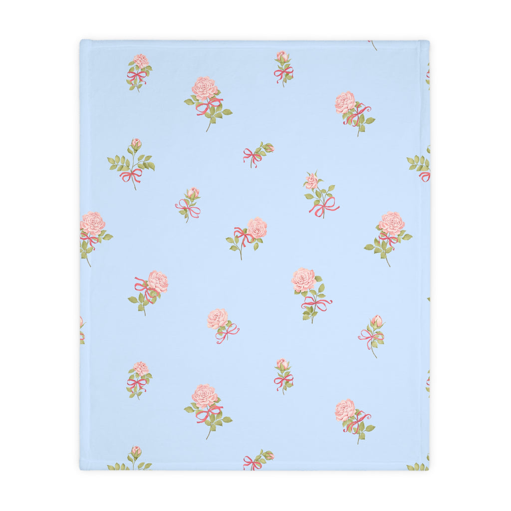 Floral Rose Toss Microfiber Blanket
