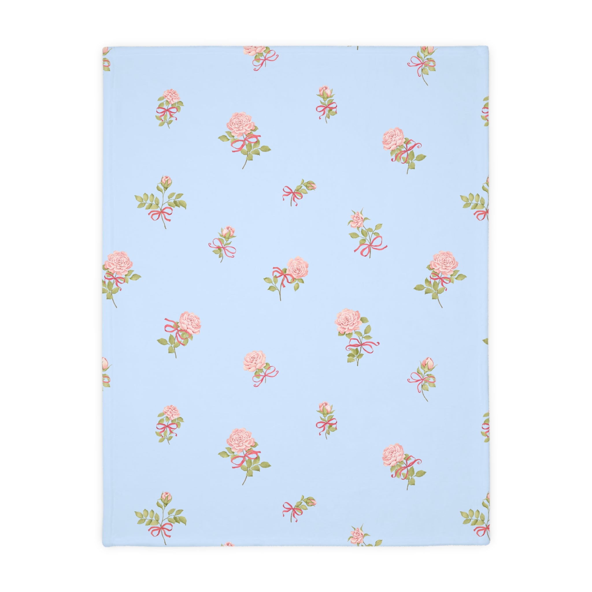 Floral Rose Toss Microfiber Blanket