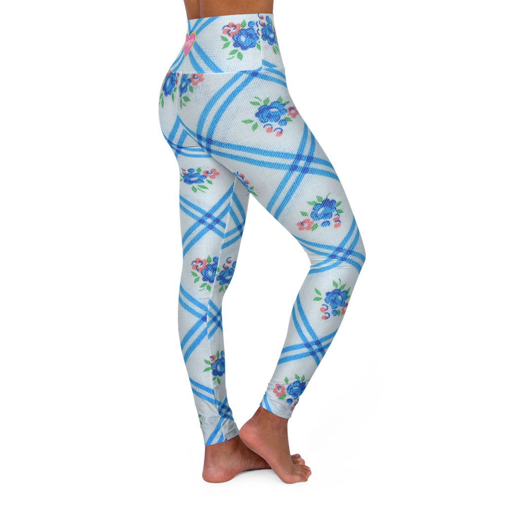 Vintage Rose High-Waist Yoga Leggings