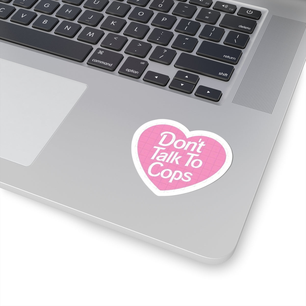 Don’t Talk To Cops Pink Heart Sticker — Kiss-Cut Vinyl Decal