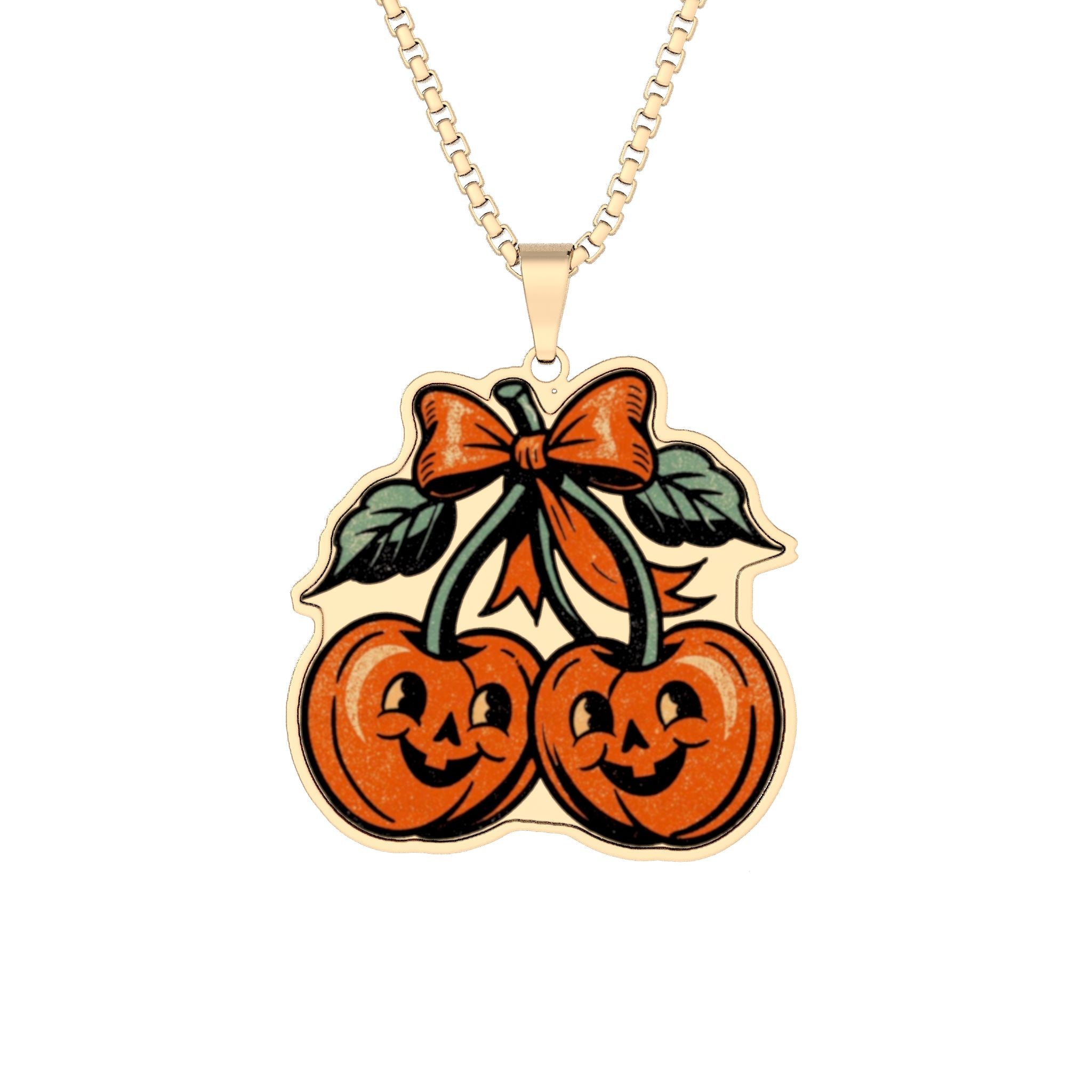 Halloween Pumpkin Pendant Necklace