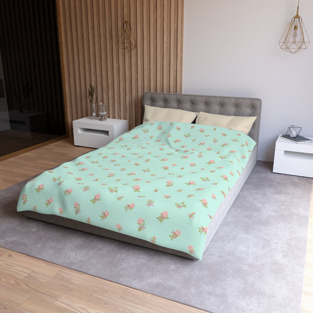 Floral Mint Duvet Cover
