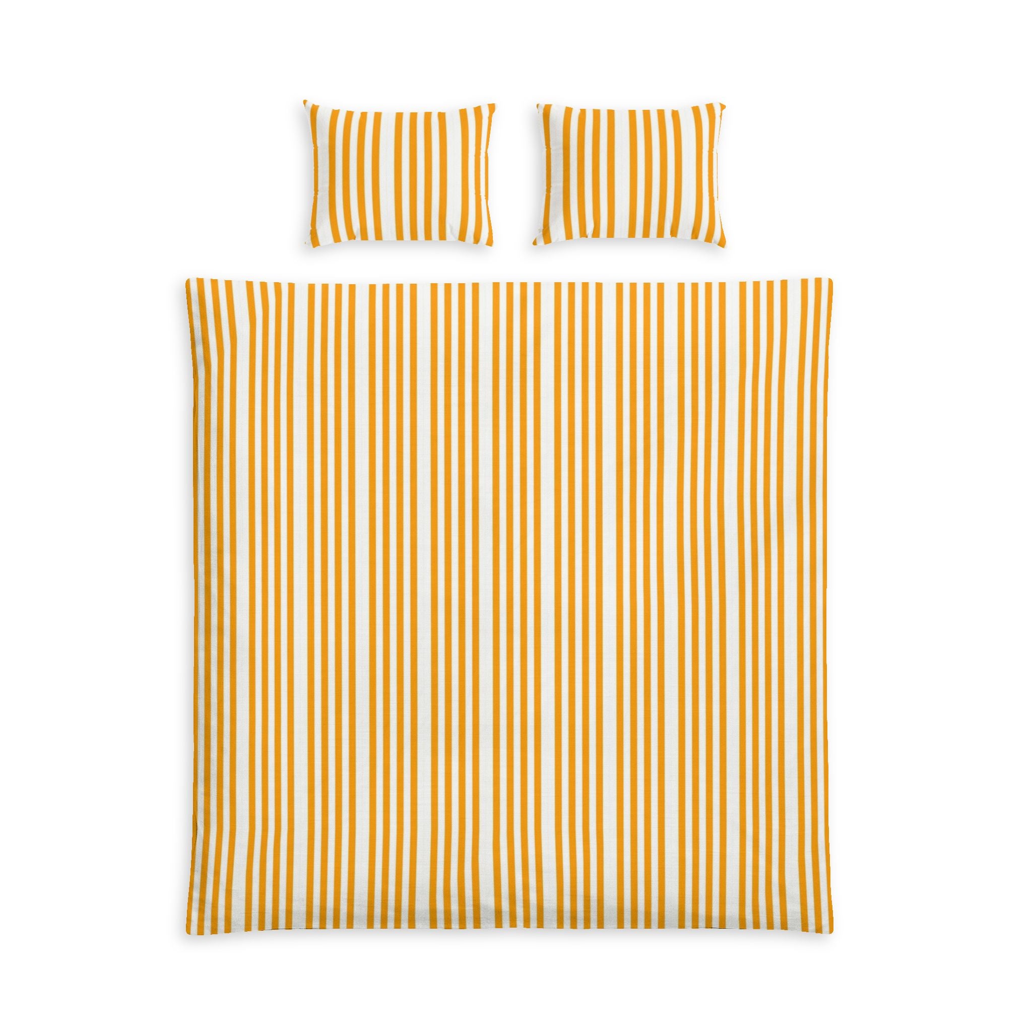 Yellow Stripe Cotton Duvet Cover Set — Modern Striped Bedding for Bedroom