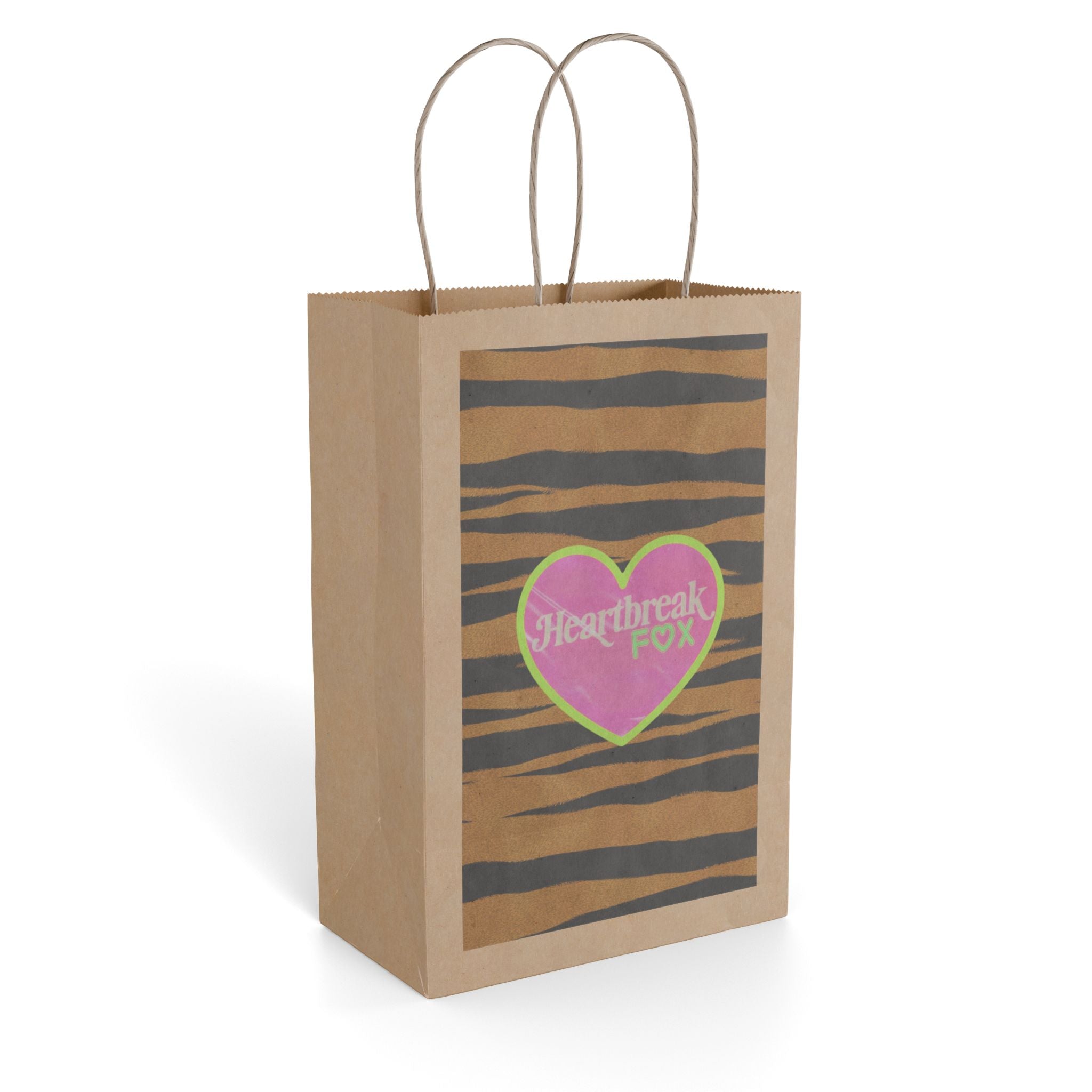 Paper Gift Bag — Heartbreak Fox Tiger Stripe Design