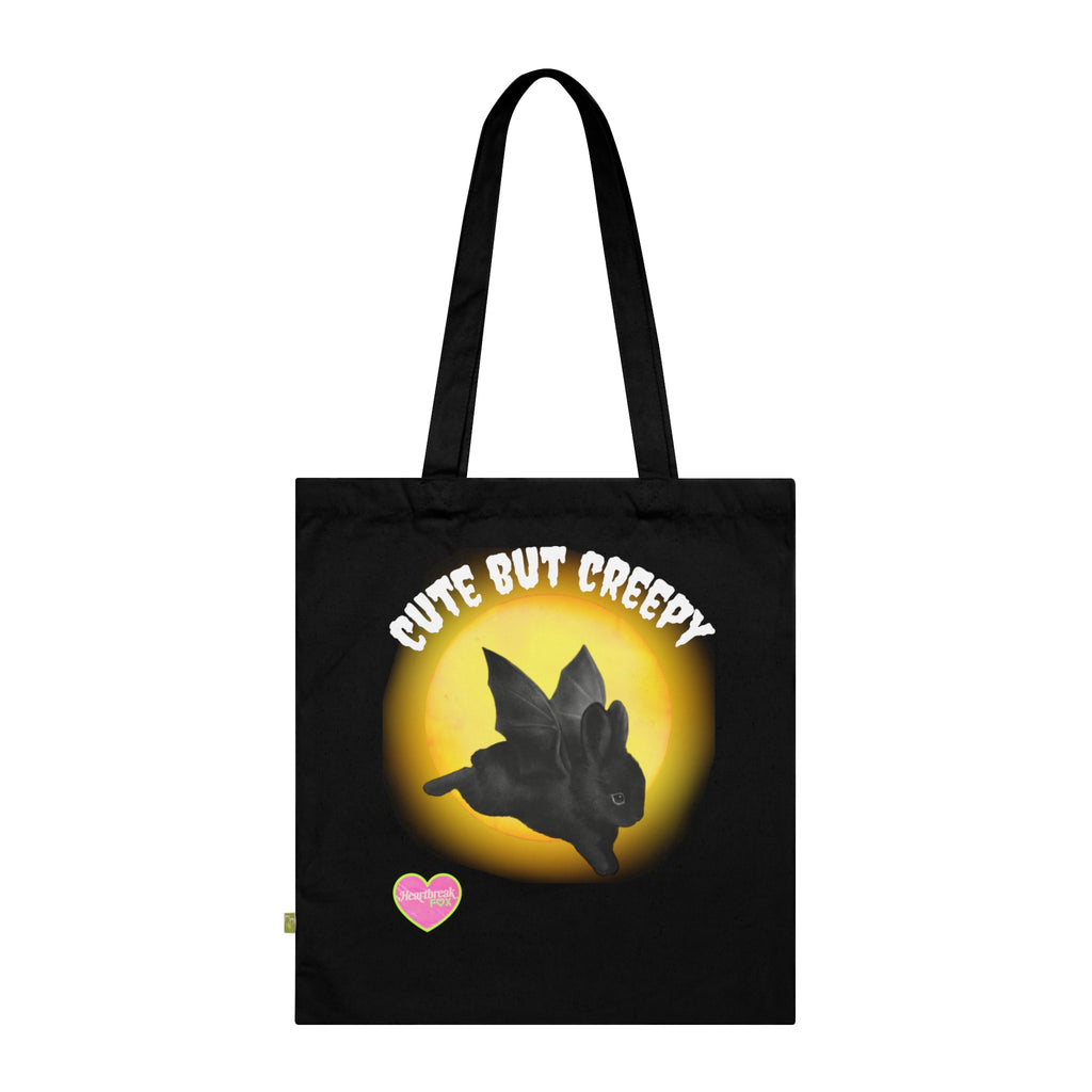 “Cute but Creepy”  Organic Cotton Tote (Gothic Cute, Halloween Gift)