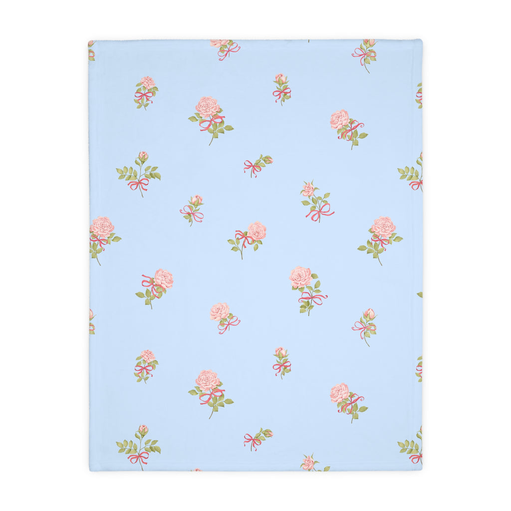 Floral Rose Toss Microfiber Blanket