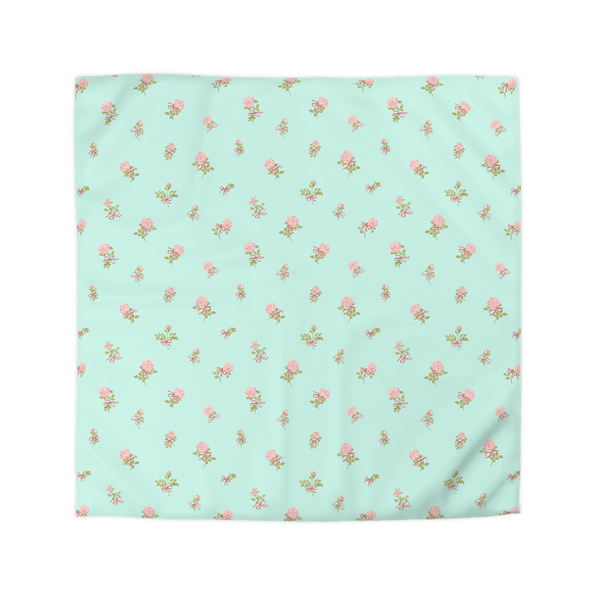 Floral Mint Duvet Cover