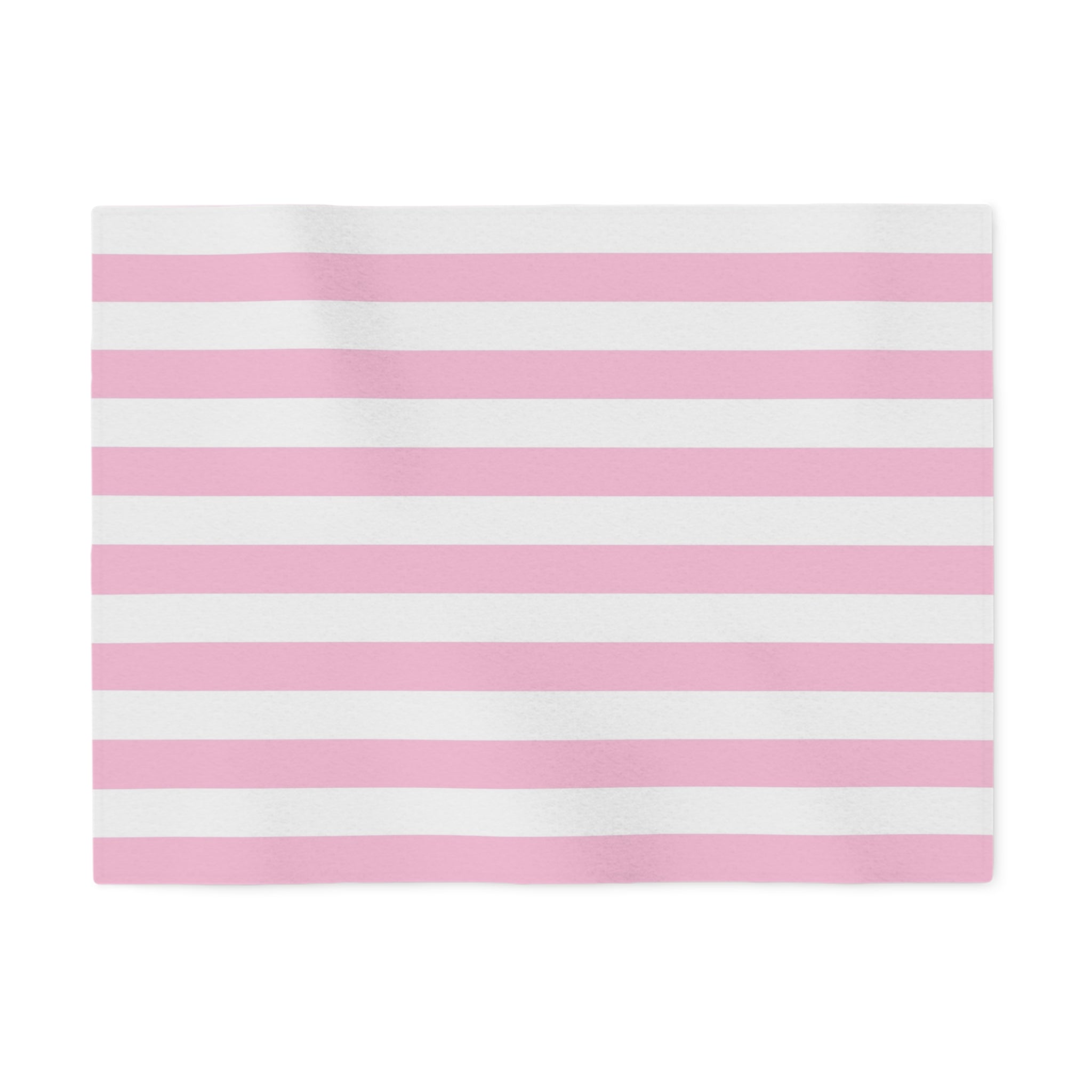 Striped Cozy Blanket — Pink & White Horizontal Stripe Sweatshirt Blanket