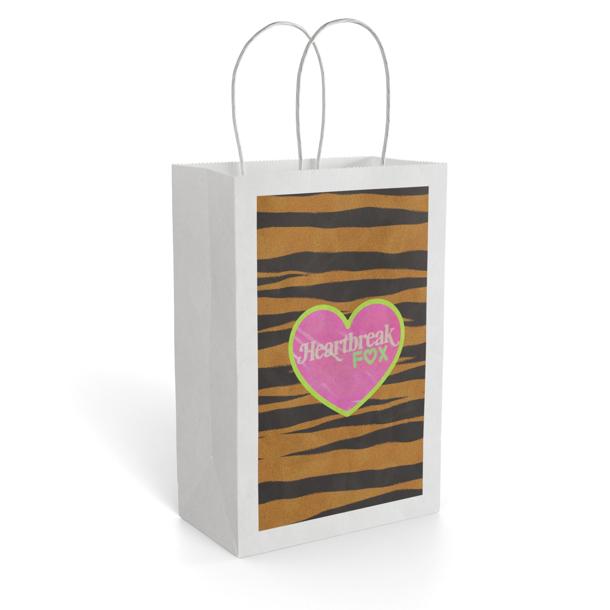 Paper Gift Bag — Heartbreak Fox Tiger Stripe Design