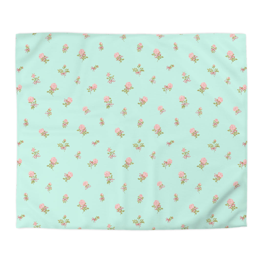 Floral Mint Duvet Cover