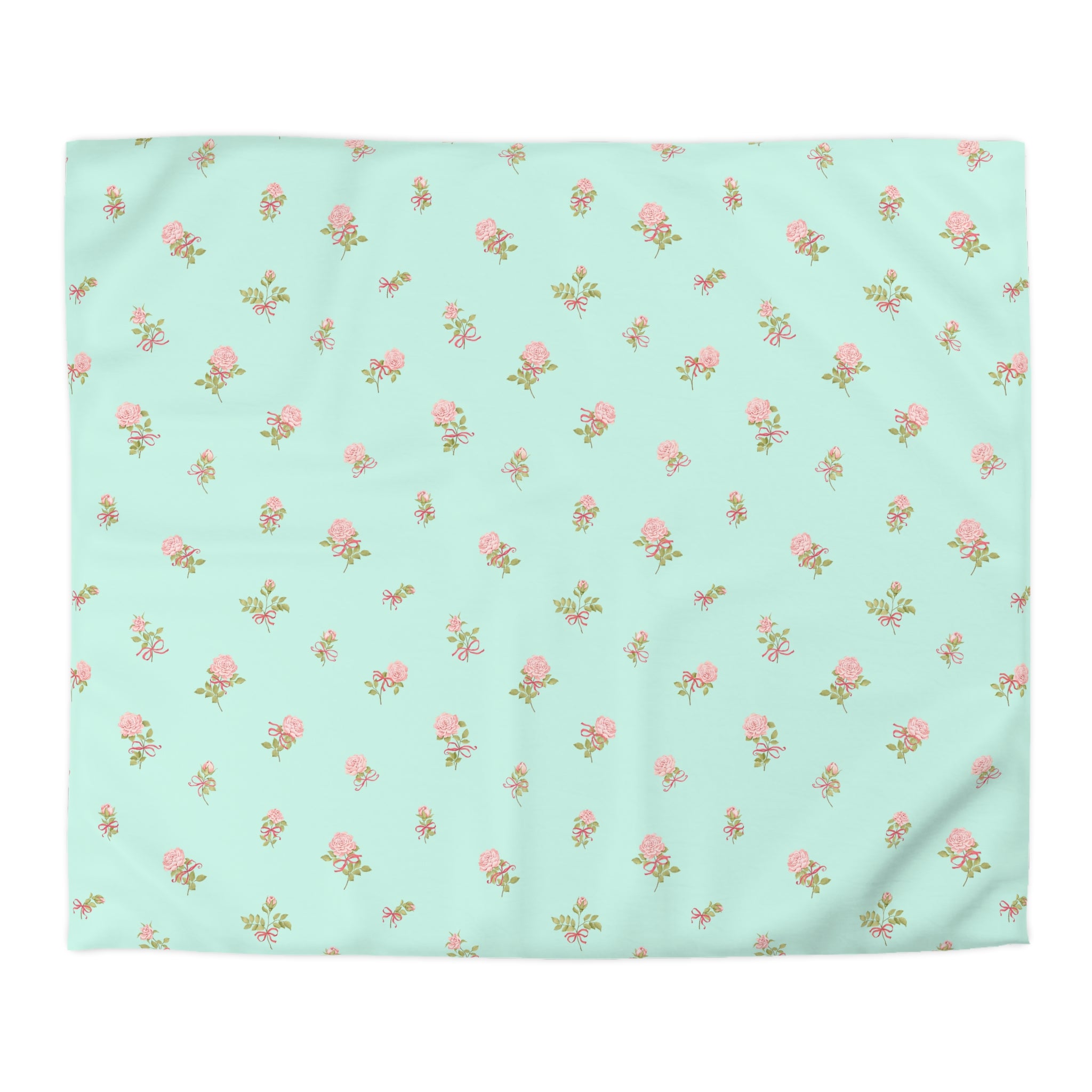 Floral Mint Duvet Cover