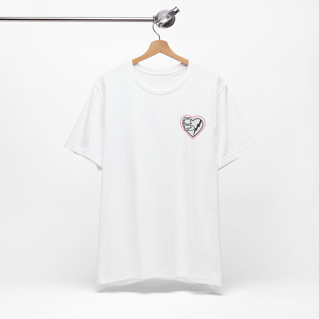 Retro Polaroid Graphic Tee — Heart Lips Back Print
