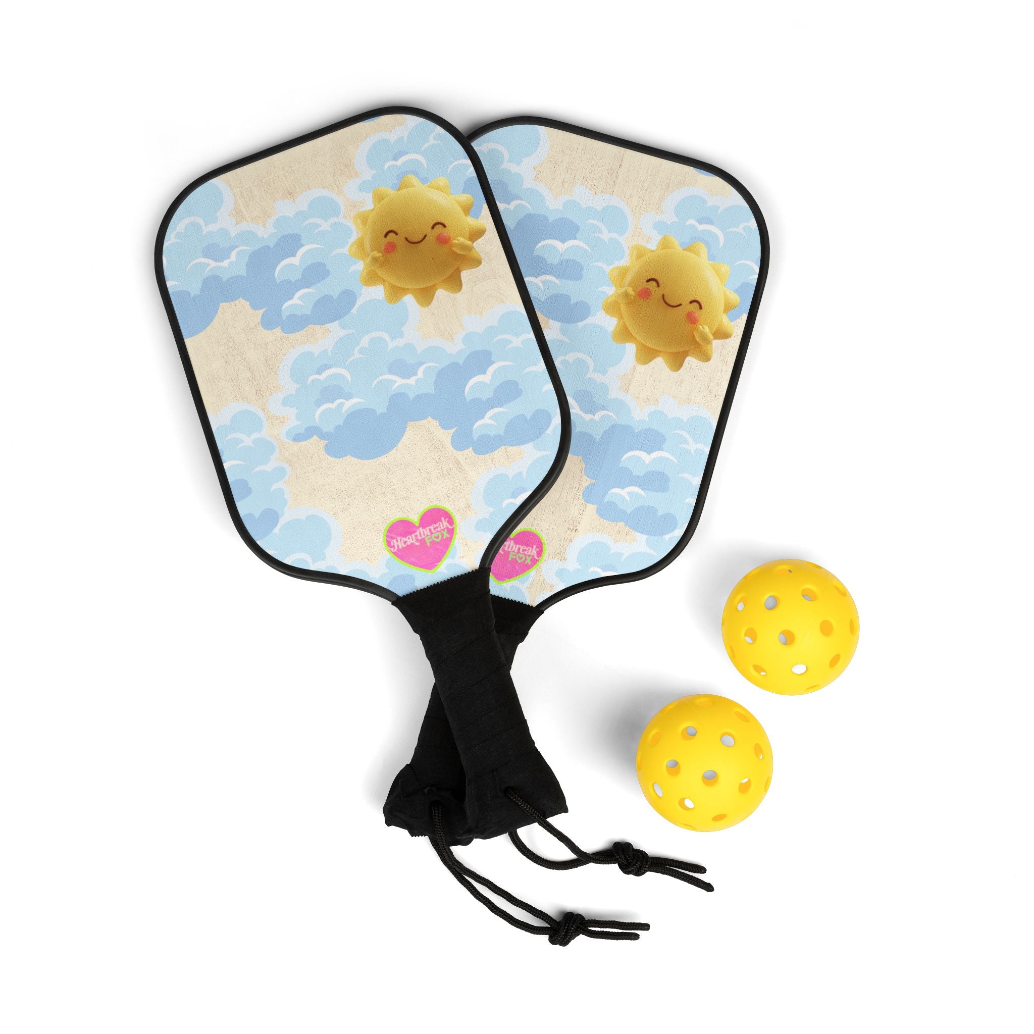 Pickleball Paddle Set —  Sunny Clouds