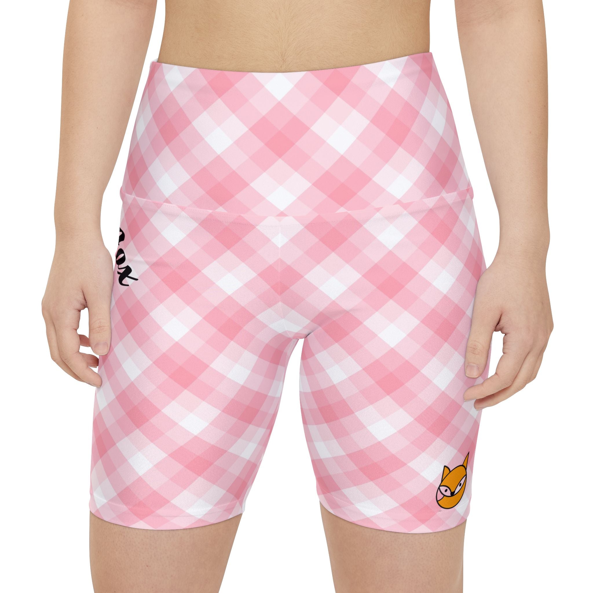 Heartbreaker Pink Plaid Women's Workout Shorts