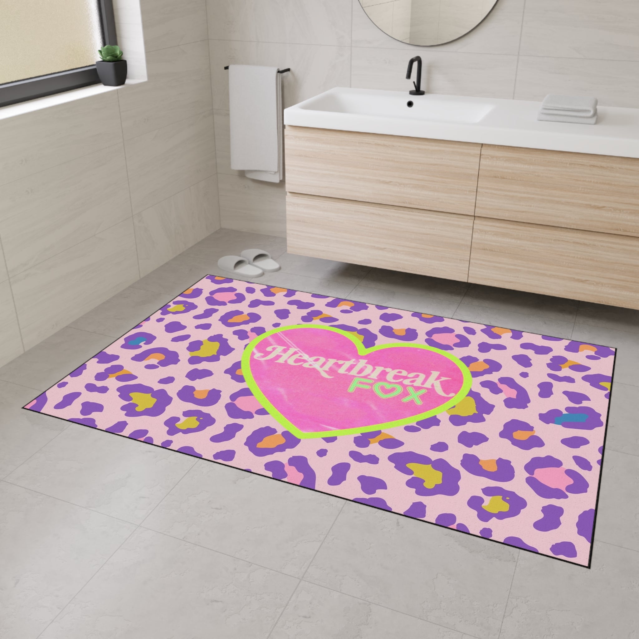 Heartbreak Fox Leopard Floor Mat
