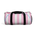 Pastel Pink Striped Duffel Bag — Heart Accent Travel Gym Bag