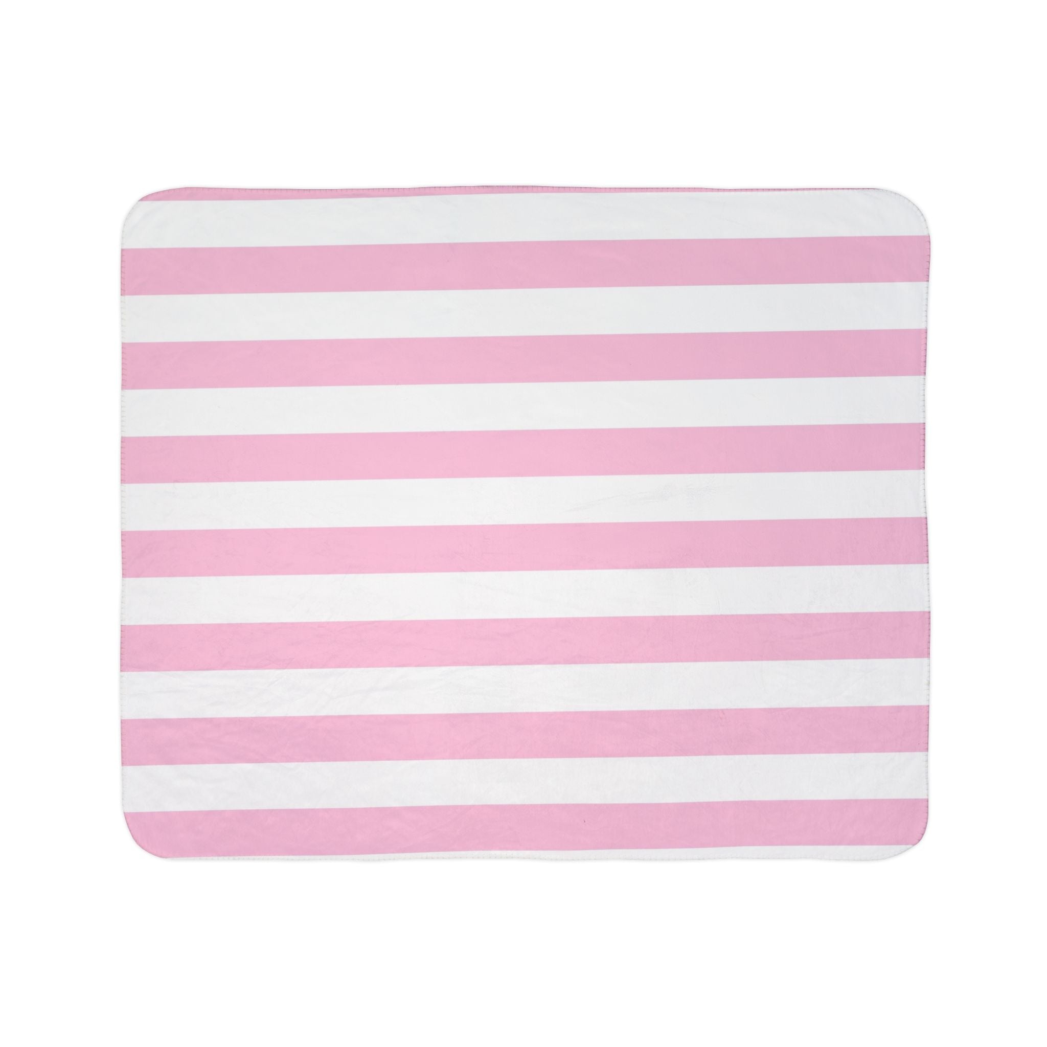 Pink Stripe Fleece Sherpa Blanket