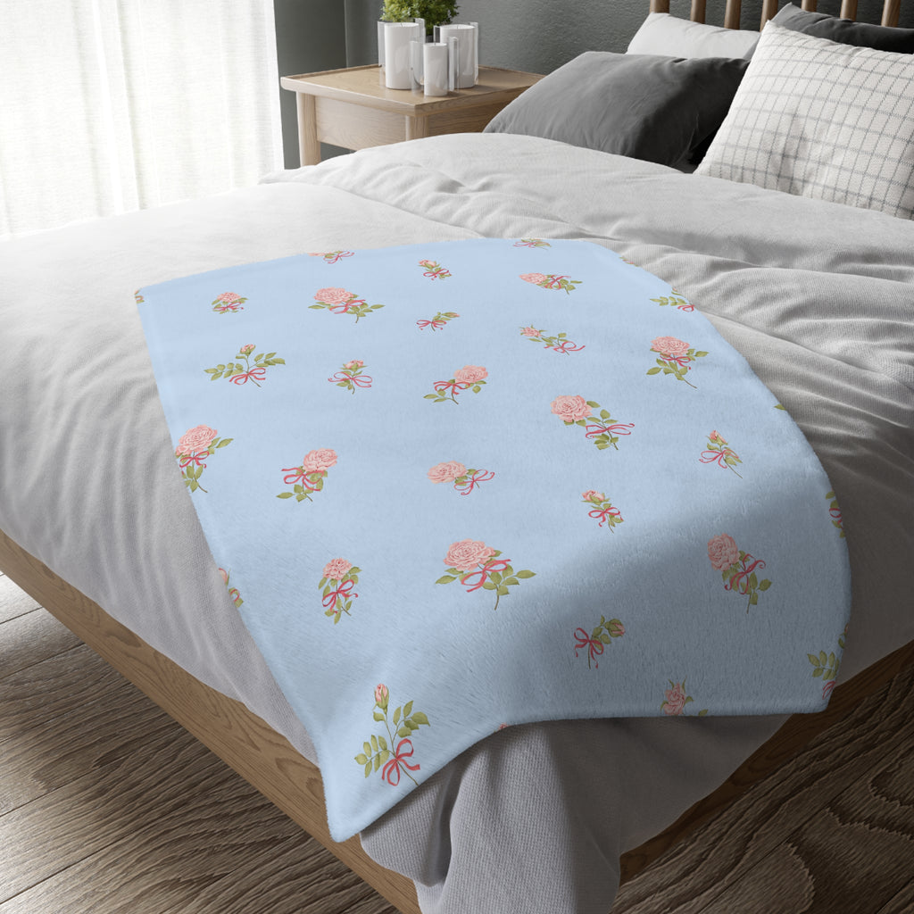 Floral Rose Toss Microfiber Blanket