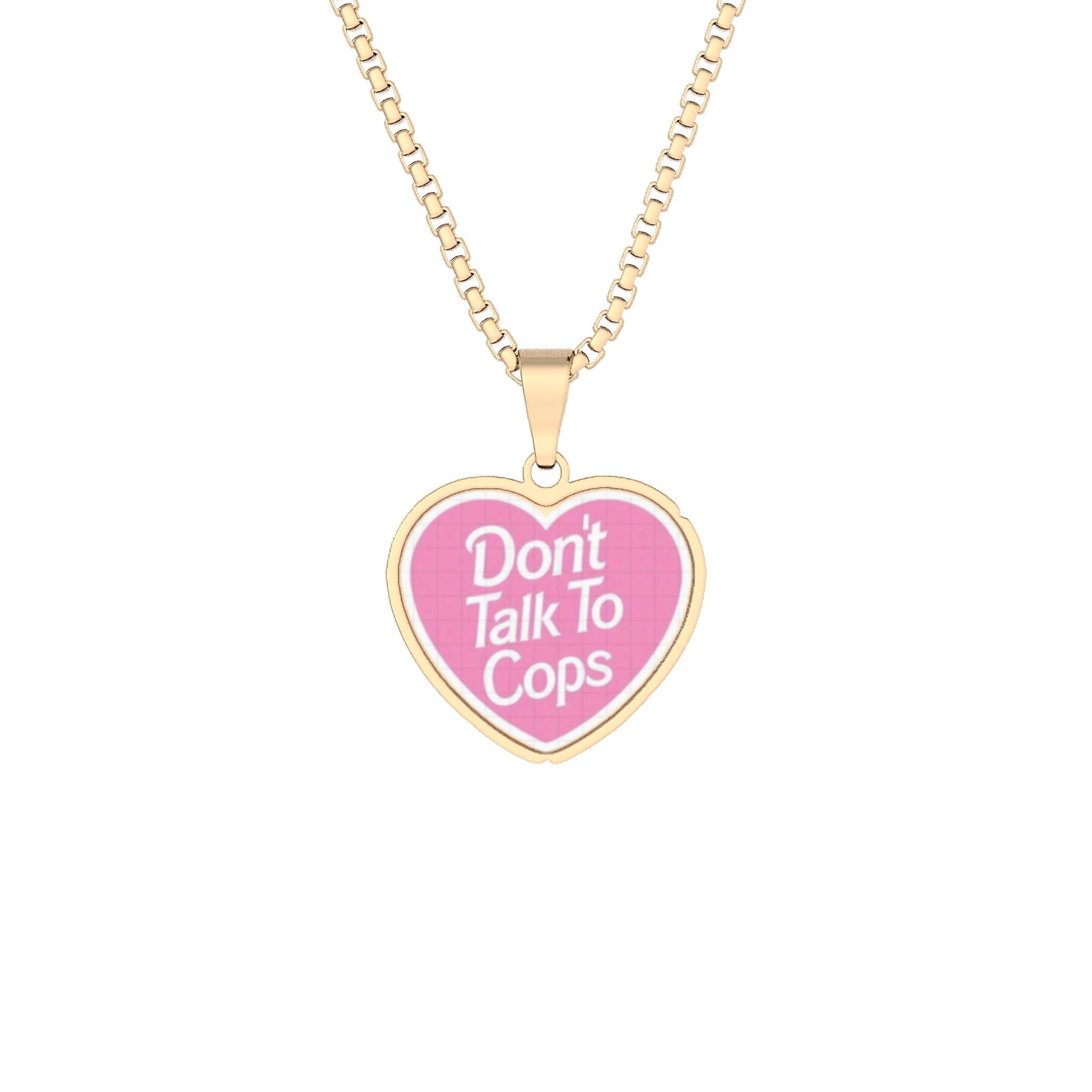 "Don't Talk To Cops" Keepsake Necklace