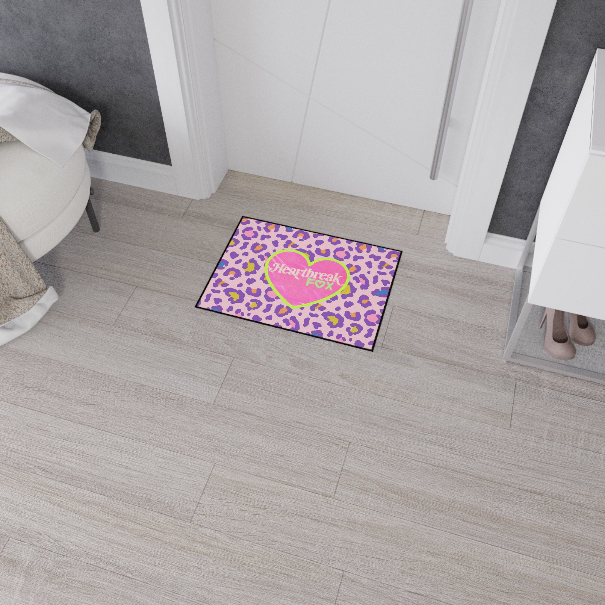 Heartbreak Fox Leopard Floor Mat