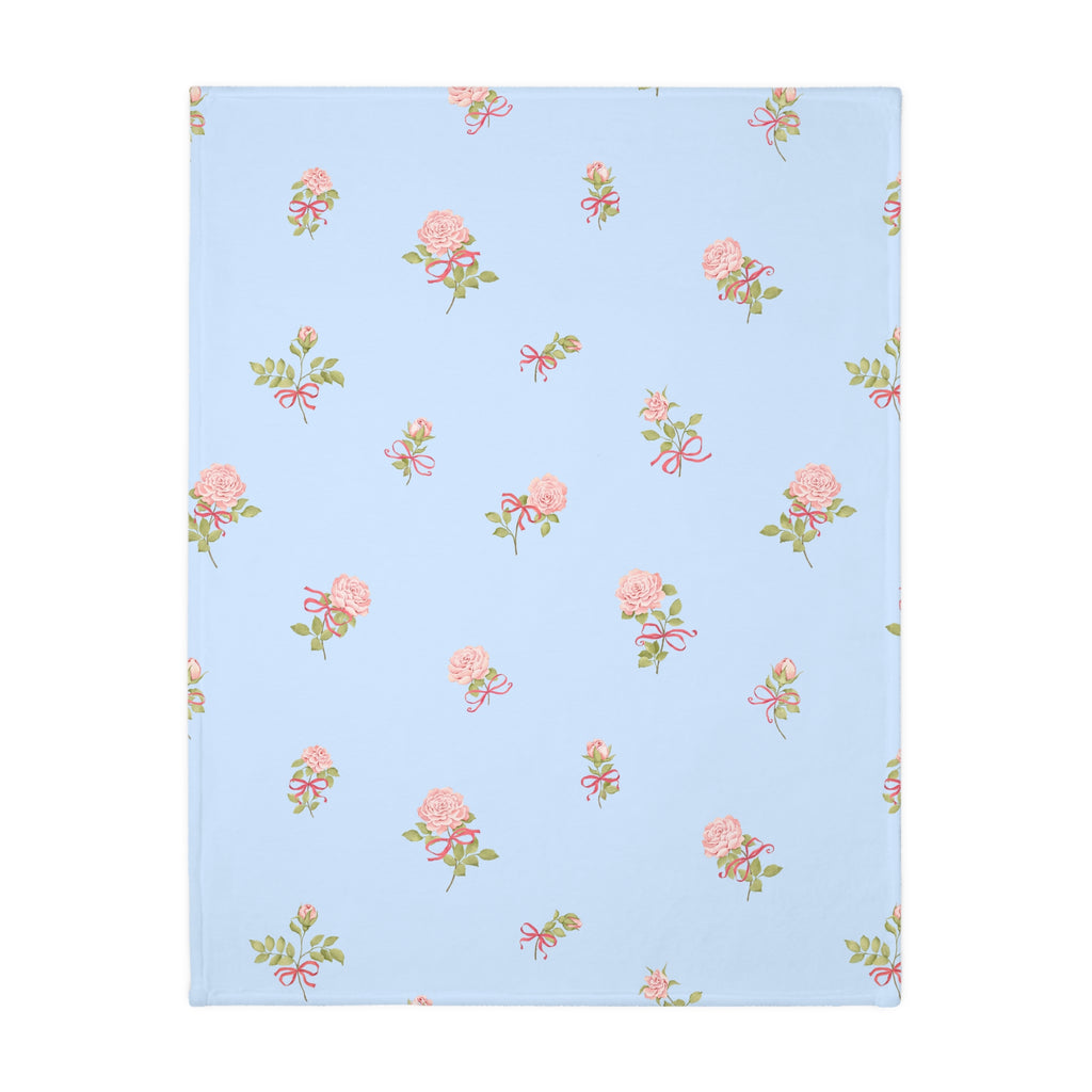 Floral Rose Toss Microfiber Blanket