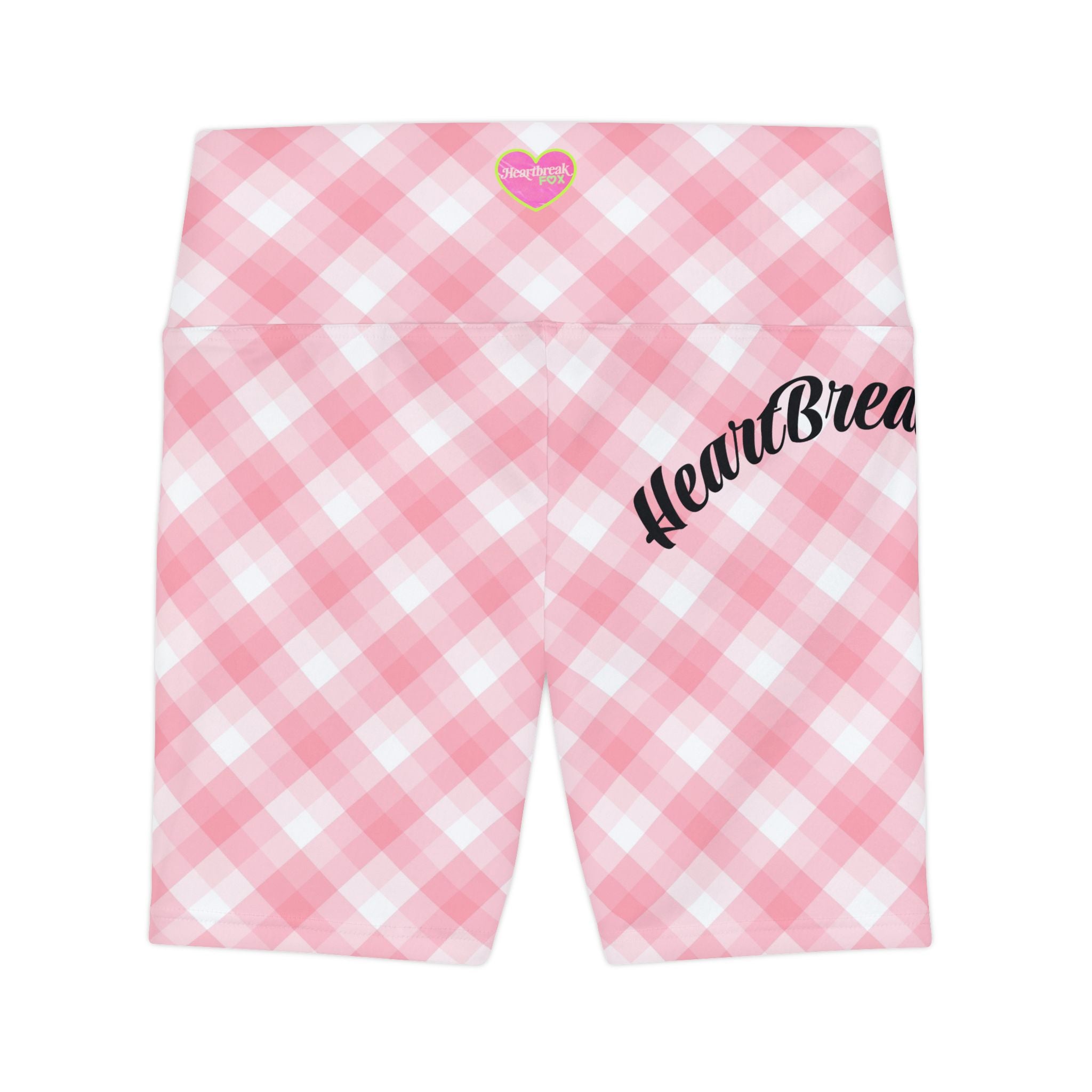 Heartbreaker Pink Plaid Women's Workout Shorts
