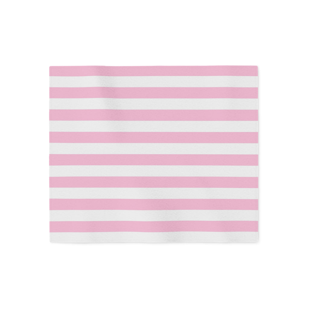 Striped Cozy Blanket — Pink & White Horizontal Stripe Sweatshirt Blanket